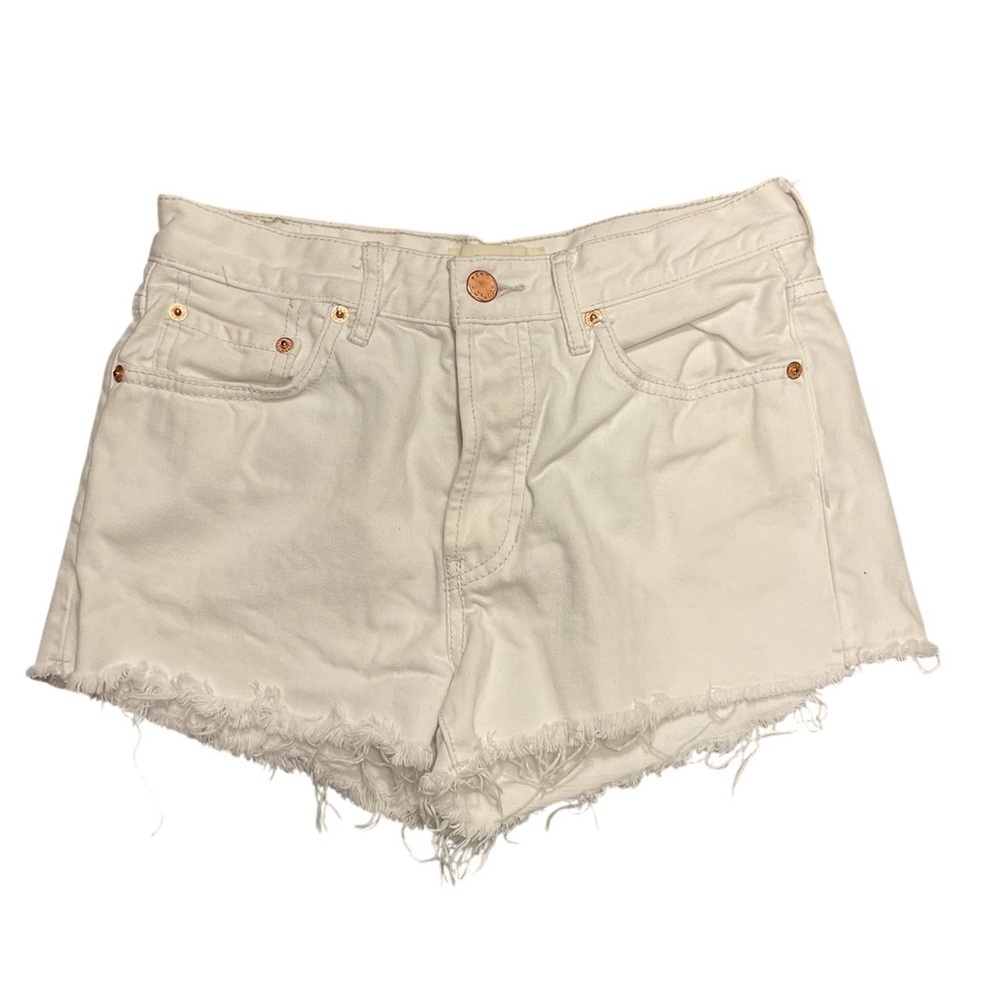 ❤️3/$15 We The Free White Jean Shorts Distressed High-Waisted